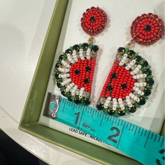 Piper K Hand Beaded fun watermelon earrings 🍉🍉 add some fun& flare to any outfit - Picture 2 of 8